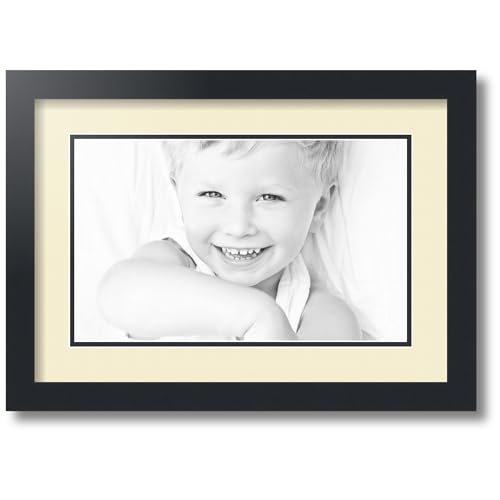ArtToFrames Collage Photo Frame Double Mat with 1-8.5x14 Openings and Satin Black Frame
