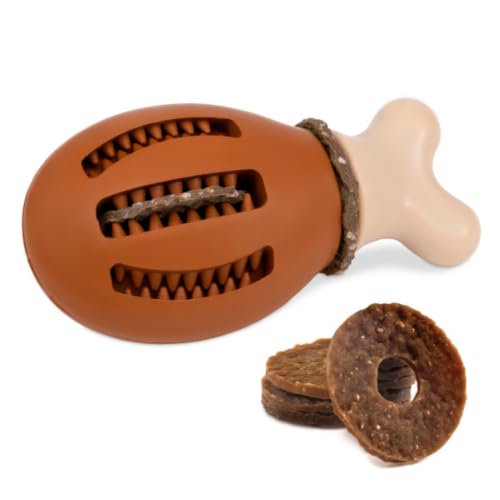 PetSafe Jouet à mâcher avec Anneau de friandise, Poulet - Caoutchouc sans BPA - Parfum Poulet - Puzzle interactif Contre l'ennui ou l' pour Chiens - Moyens et Grands