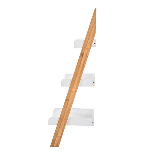 Image of Ladder Shelf | 3-Tier, Natural Bamboo and MDF Shelving | Modern Essence Collection