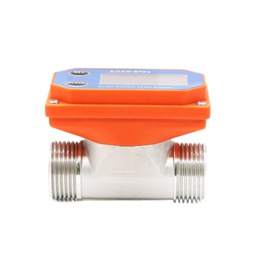 Contador de agua con entrada de latón. Medidor de flujo electrónico, pantalla LCD, medidor de flujo multiusos duradero de acero inoxidable de alta precisión for riego de granja(DN25)