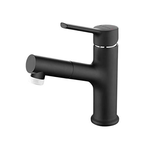 Mitigeur de lavabo noir mat au design épuré pour salle de bain moderne