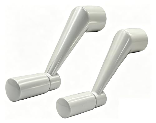 Image of Window Crank Handle Replacement,H3713 3 /8 in. Bore, Smooth 360-Degree Operation, Casement Operator Crank Handle(Pack of 2) Material: Zinc Alloy.White Color