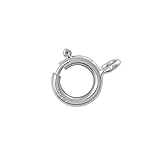 JewelrySupply Spring Ring Jewelry Clasp 14 Karat Solid White Gold 6.0mm