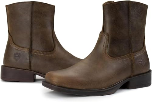 Image of SUREWAY Men's Western Chelsea Cowboy Boots | Square Toe, Slip On, Casual Dress Boots