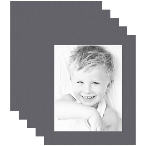 11x14 Granite/Mountain Grey Custom Mat for Picture Frame with 7x10 Opening Size (Mat Only, Frame NOT Included) - 5 Pack