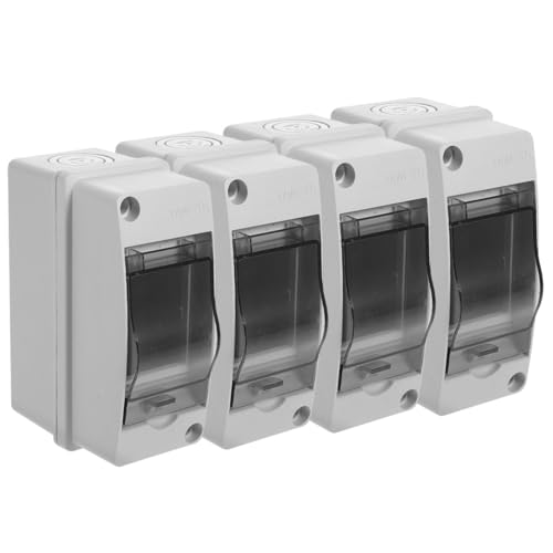 Caja de distribución eléctrica transparente de 4 piezas para montaje en pared