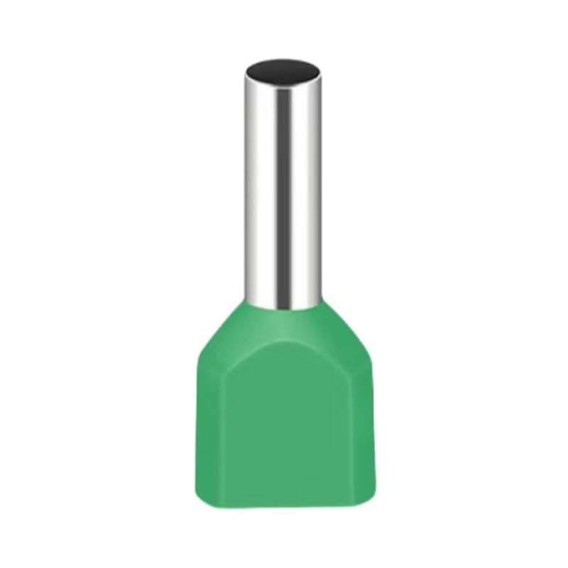 JOYELEC 200 pieces TE1508 wire end ferrules 1.5 mm², green needle-shaped, partially insulated connection terminal, cable end ferrules for wire connection, tin-plated copper