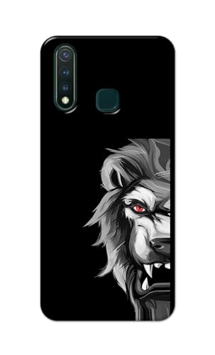 Image of PRINTFIDAA Printed Hard Back Cover Case for Vivo Y19 | Vivo U3 Back Cover (Angry Lion) -112