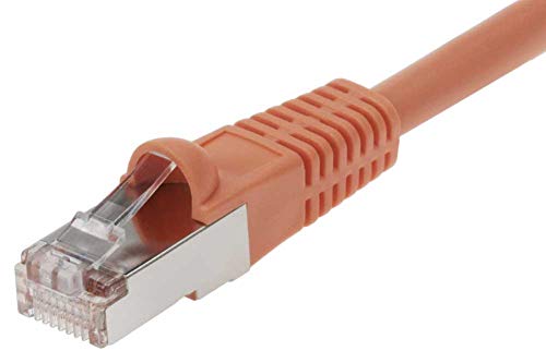 SF Cable Cat5e Shielded (STP) Ethernet Network Cable, 26AWG 4pair Stranded Copper Wire, RJ45 Plug, 350MHz, 15ft, Orange