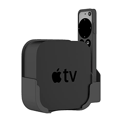 HeyMoonTong Soporte para Apple TV Compatible con Todos los Apple TV - Soporte de Montaje en Pared con Soporte para Control Remoto Se Adapta a Todos los Apple TV 4K / HD