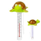 Wezalget Termómetro para Piscina - Termómetro Flotante con Diseño de Tortuga - Instrumento De Medición Impermeable Para Baño Infantil Spa Bañera De Hidromasaje