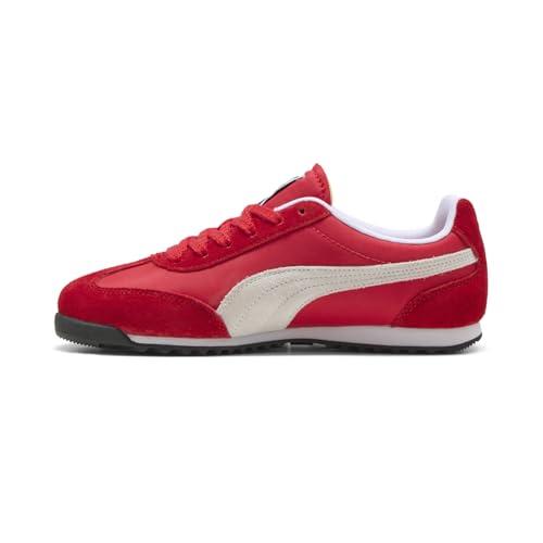 PUMA Women's Arizona Sneakers, Time Red/White/Gold, 7.5