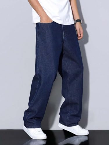 Image of KOTTY Mens Solid|Mid Rise| Coin Pocket|Button|Ankle Length|Loose Fit|5 Pocket Jeans for Mens