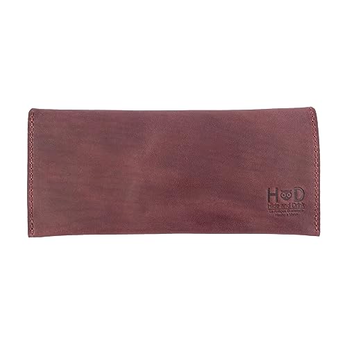 Image of Hide & Drink, Long Utility Pouch, Stylish Wallet for Carrying and Storing Cash, Clutch Bag, Full Grain Leather, Handmade, Sangria