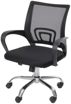 Cadeira De Escritório Giratória Com Altura Ajustável Cor Preto