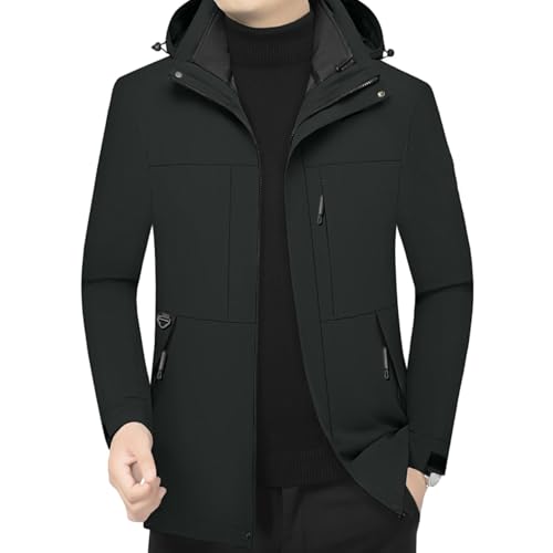 Veste d'hiver homme coupe-vent style travail à capuche
