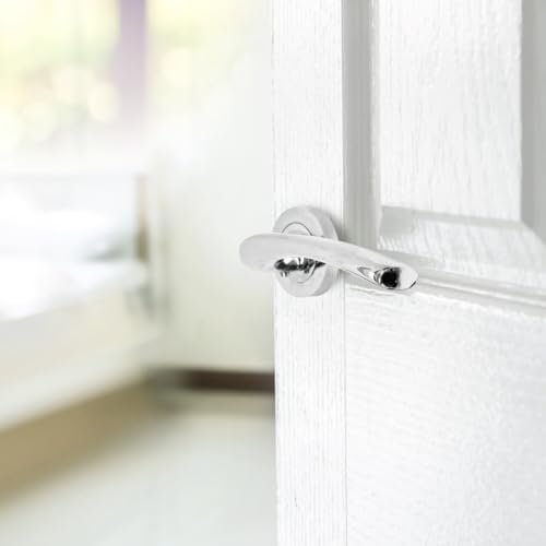 Epsom Door Handle Zena Polished Chrome Lever on Rose Internal Door Handles 1 Pair Modern Chrome Door Handle Set with 63mm Tubular Latches - Image 4