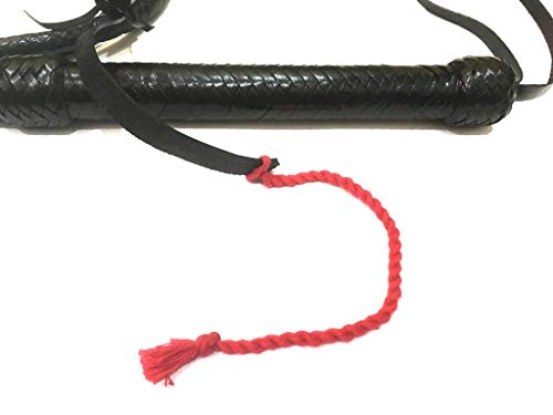 Whip Master 8Ft Genuine Black Leather Hunter For Horse-7 Months And Up Baby