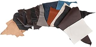 Rayher 8301500 Leather Scrap Material, Multi-Colour, 500 g, Leather Pieces, without harmful substances