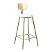 CHEIRS Sgabello da Bar, Sgabello Alto da Salotto in Stile Nordico, Sedia da Bar Vintage, Cuscino in Pelle + Schienale + Poggiapiedi, Oro