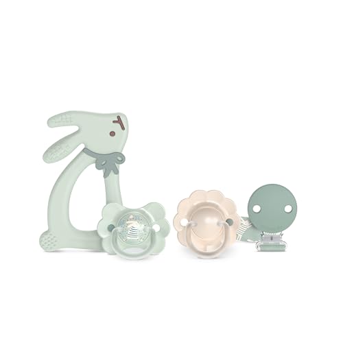 Coffret cadeau nouveau-né Suavinex Wonder vert avec 2 sucettes SX Pro et attache