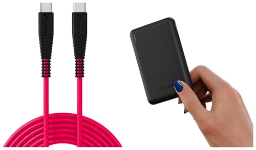 Image of URBN 10000 mAh Nano Slim Power Bank - Black with Type C to Type C Cable