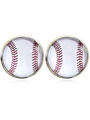 Glass Baseball Earrings