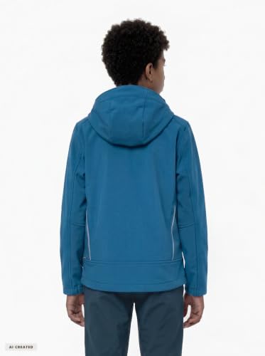 VAUDE Softshell Jacke Kids Rondane IV - hochwertige Outdoorjacke, wind- und wasserabweisende Regenjacke mit Kapuze… – Ansicht 6