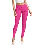 Hybrid & Company Womens Hyper Ultra Stretch Comfy Skinny Leg Work Casual Pants P44876SK NEON Fuchsia M