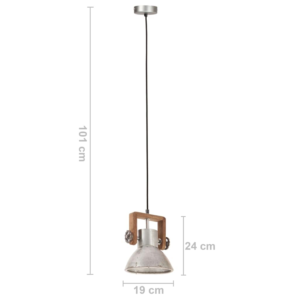 vidaXL Hängelampe Industriestil Pendelleuchte Deckenlampe Pendellampe Industrielampe Deckenleuchte Hängeleuchte Lampe Leuchte 25W Silbern Rund 19cm E27