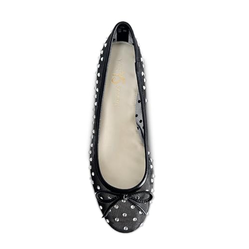 Sadie Ballet Flat in Black Crystal Mesh4