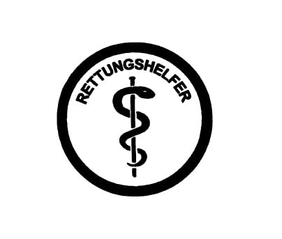 KB 2 Rettungsdienst Feuerwehr Helmaufkleber Aufkleber Äskulapstab RETTUNGSHELFER Schwarz Unisex-Erwachsene Helm