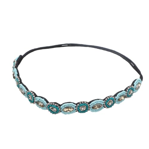 Bandeau cheveux femme perles strass élastique pour coiffure et fête ajustable