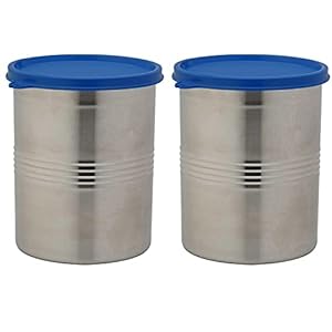 Signoraware Modular Steel Container Round 6100ml+6100ml, Set of 2, MOD Blue