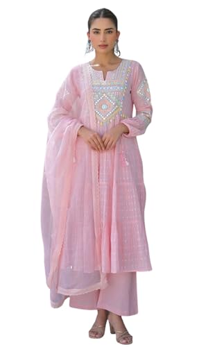 Ensemble kurta pour femme KESUDI en coton avec pantalon et dupatta chic