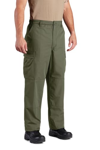 Propper Men's BDU Zipper Fly Battle Rip Pant, Olive, Medium Short
