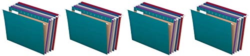 Pendaflex Recycled Hanging File Folders, Letter Size, Assorted Jewel-Tone Colors, Two-Tone for Foolproof Filing, 1/5-Cut Tabs, 25 Per Box (81667) (F?ur ???k)