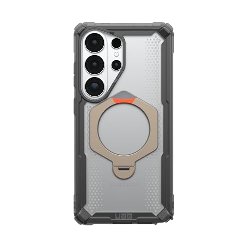 Image of Urban Armor Gear UAG Designed for Galaxy S26 Ultra 5G Case, Plasma XTE - Compatible with Magnetic Charging with Kickstand Fully Rotates 360 Degrees, Transparent Rugged Protective Cover - Ash /Orange
