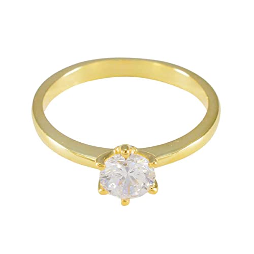 Bague en argent sterling 925 avec placage or blanc d'exception