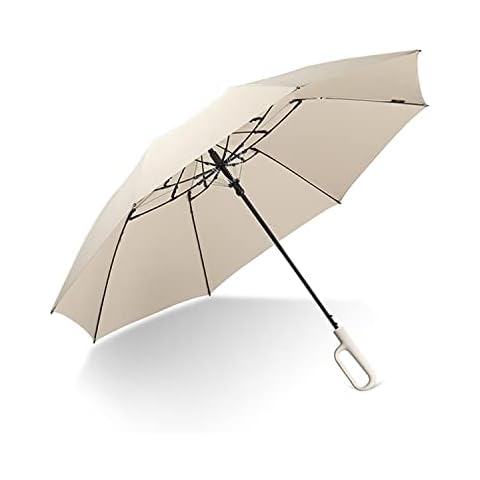erised's bifrost Travel Folding Rain Umbrella Compact,Creative Carabiner Shaped Ergonomic Handle,8 bones Waterproof Lightweight Portable Automatic Open,Women Men Car (Off-white) Cover
