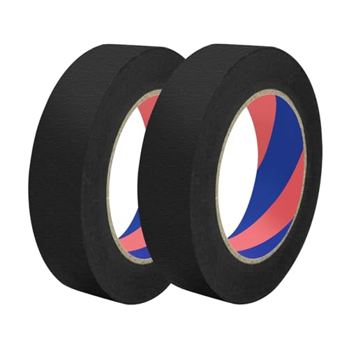 Image of Painters Tape, 1 inch x 55 Yards x 2 Rolls Black Painters Masking Tape for Indoor and Outdoor Use, Medium Adhesive Paint Tape for DIY Crafts, Arts, Painting, Easy Removal
