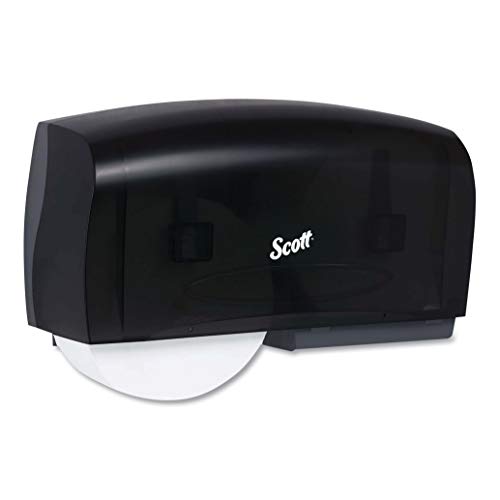 Scott Professional Essential Coreless Jumbo Roll Toilet Paper Dispenser (09608), Black, Holds 2 Rolls, Wall Mounted, Commercial Grade (Qty 1)
