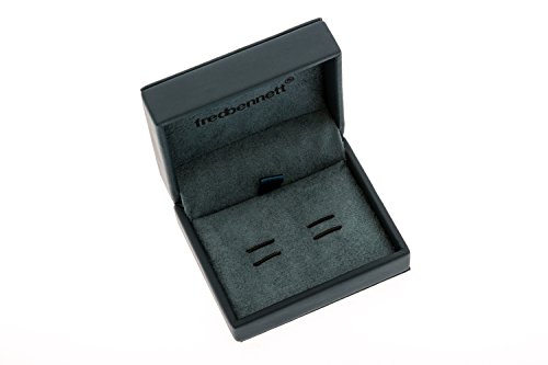 Fred Bennett Manchetknopen voor heren, roestvrij staal, email, zwart, V467 manchetknopen met zwart email - Image 3