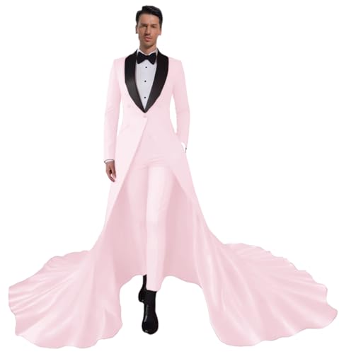 Mens Suits Classic Fit 2 Piece Double Breasted 3 Button Mens Suit with Tail Shawl Lapel Tuxedos Suits for Men4