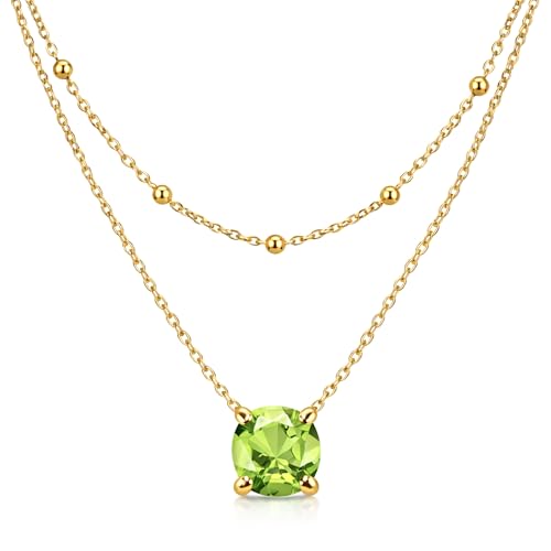 Collier femme péridot naturel double rang pour illuminer vos tenues de soirée et d'été.