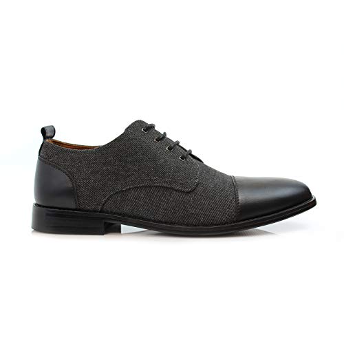 Image of Polar Fox Men's Classic Floral Derby Dress Shoes | Lace-Up Oxford Derby Collection | Derby Fashion Dress Shoes