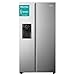 Hisense RS650N4AC1, Frigorifero Side By Side, Total No Frost con ventilazione Multi Air Flow, Erogatore di Ghiaccio e Acqua, 499 Litri di Capacità, Finitura Inox