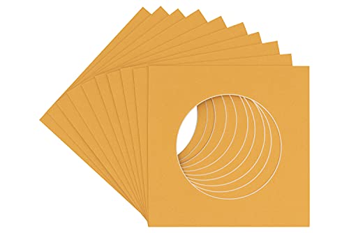 CountryArtHouse Topaz Orange Acid Free 24x24 Circle Picture Frame Mat with White Core Bevel Cut for 20x20 Pictures - Fits 24x24 Frame - Pack of 1 Matboard Show Kit with Acid Free Backing & Clear Bag