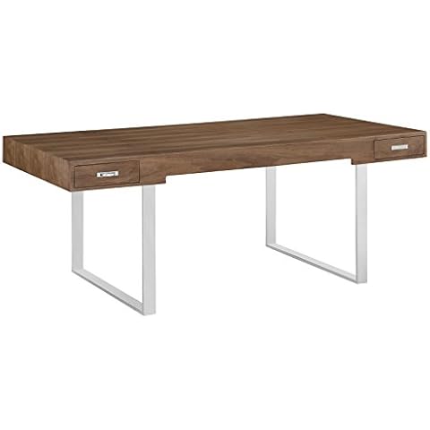 Modway Tinker Modern Wood and Stainless Steel Writing Desk Cover