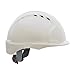 Evolution Deluxe 6151 280-EV6151SV-10 Vented, Short Brim Hard Hat with HDPE Shell, 6-Point Polyester Suspension and Wheel Ratchet Adjustment